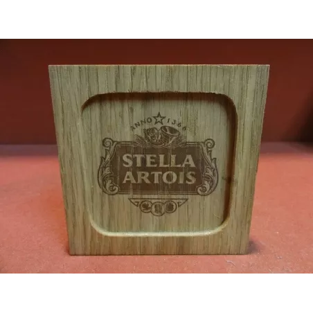 SOUS BOCK STELLA ARTOIS EN BOIS 8.50CM X8.50CM