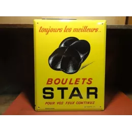 PLAQUE EMAILLEE  BOULETS STAR  39.50CM X31CM