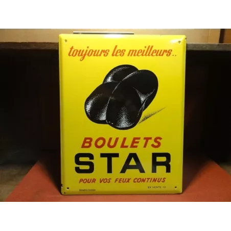 PLAQUE EMAILLEE  BOULETS STAR  39.50CM X31CM