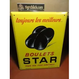 PLAQUE EMAILLEE  BOULETS STAR  39.50CM X31CM