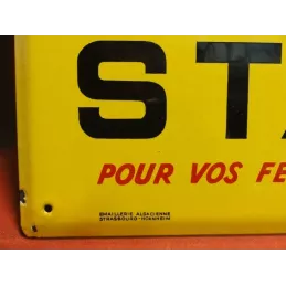 PLAQUE EMAILLEE  BOULETS STAR  39.50CM X31CM