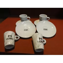 4 TASSES A CAFE GONEO +4 SOUS TASSES