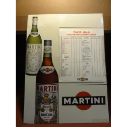 TOLE MARTINI  TARIF DES CONSOMMATIONS 49CM X36.50CM
