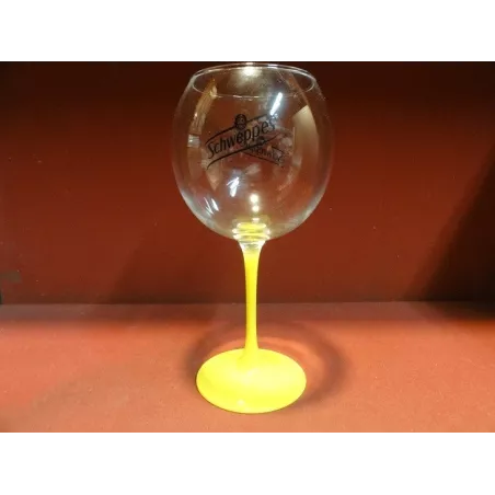 6 VERRES SCHWEPPES  A PIED JAUNE FRANCAIS