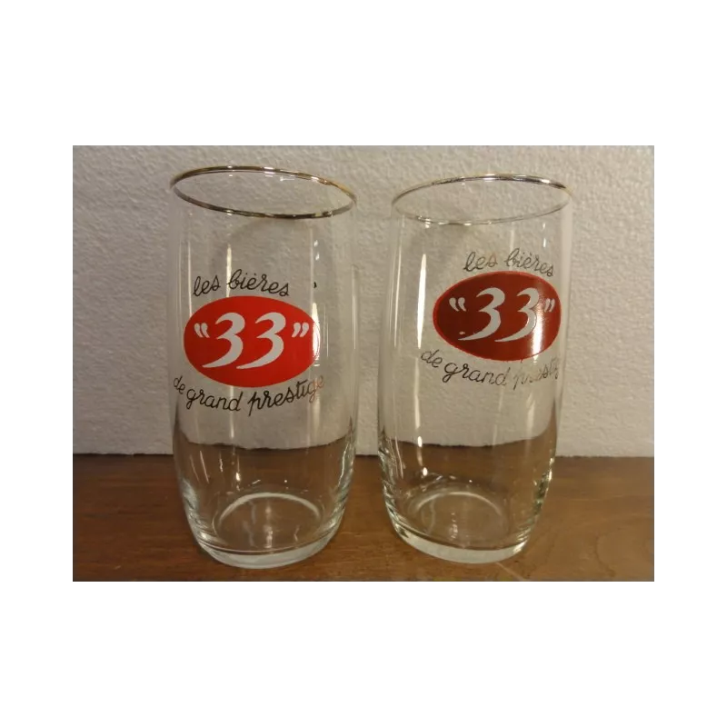 DEUX VERRES LES BIERES "33"  25CL