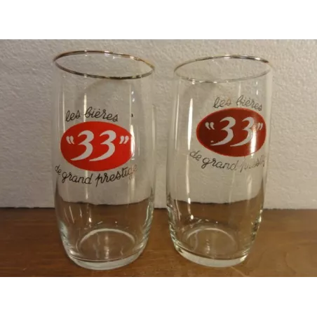 DEUX VERRES LES BIERES "33"  25CL