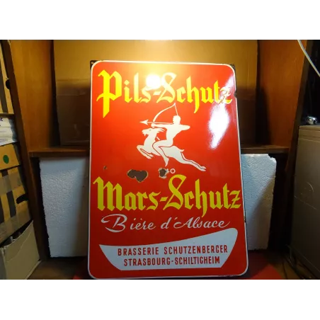 PLAQUE EMAILLEE SCHUTZ PILS  68CM X48CM