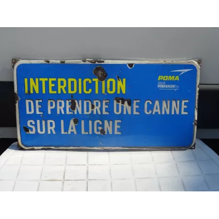 PLAQUE EMAILLEE POMA GRENOBLE  60CM X30CM