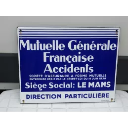 PLAQUE EMAILLEE  ASSURANCES MUTUELLE GENERALE FRANCAISE  48CM X38CM