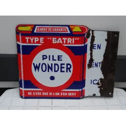 PLAQUE EMAILLEE  PILE WONDER DOUBLE FACE 50CM X40CM