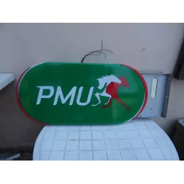 ENSEIGNE P M U  BORD ROUGE 92CM X38CM