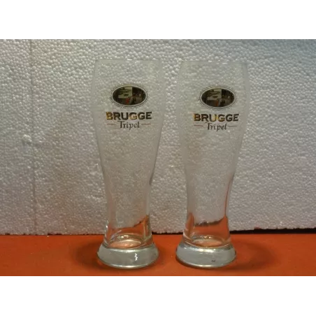 2 VERRES BRUGGE TRIPEL 50CL HT.23.30CM