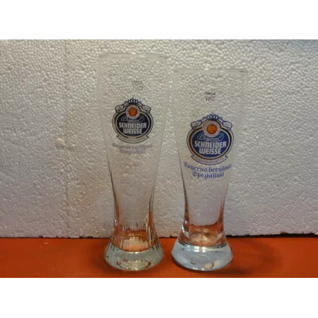 DEUX VERRES SCHNEIDER WEISSE 50CL 24.50CM ET 23CM