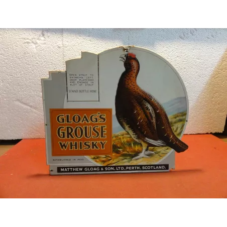 PRESENTOIR  GLOAG'S GROUSE WHISKY 29CM X25CM