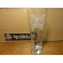 6 VERRES 1664 25CL PIED TRANSPARENT HT. 18CM
