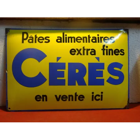 PLAQUE EMAILLEE BOMBEE PATES ALIMENTAIRES CERES  49CM X33CM