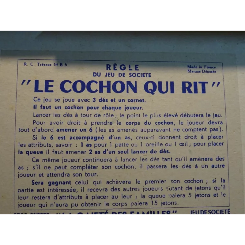 Jeu De Société Le Cochon Qui Rit - Version 2 Cochons - Complet Et En Bon état - Occasion