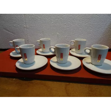 6 TASSES A CAFE  + 6 SOUS TASSES  MALONGO