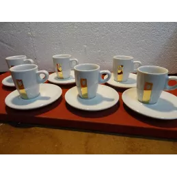 6 TASSES A CAFE  + 6 SOUS TASSES  MALONGO