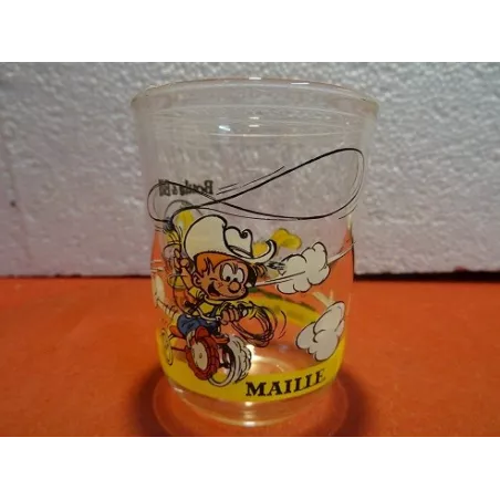 1 VERRE  MOUTARDE MAILLE BOULE&BILL N°3 HT.9CM