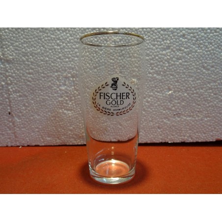 1 VERRE FISCHER GOLD BIERE AMOUREUSE  25CL HT13.60CM