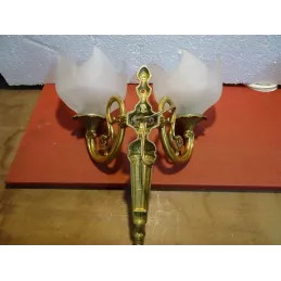 ANCIENNE APPLIQUE  EN LAITON  HT 34CM