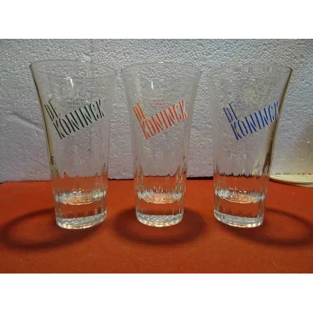 3 VERRES DE KONINCK 25CL HT 15.30CM