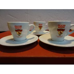 3 TASSES A CAFE PELICAN ROUGE