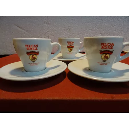 3 TASSES A CAFE PELICAN ROUGE