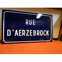 PLAQUE EMAILLEE RUE D'AERZEBROCK 50CM X 30CM