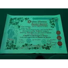 AFFICHE  DIPLOME D'HONNEUR DE CHEVALIER DU SANCERRE