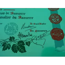 AFFICHE  DIPLOME D'HONNEUR DE CHEVALIER DU SANCERRE