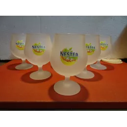 6 VERRES NESTEA  GIVRES 25CL HT.14CM