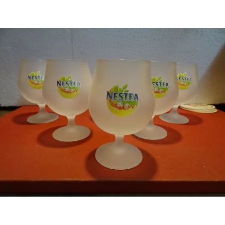 6 VERRES NESTEA  GIVRES 25CL HT.14CM