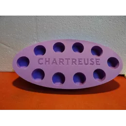 PLATEAU CHARTREUSE EN MOUSSE  POUR 10 VERRES