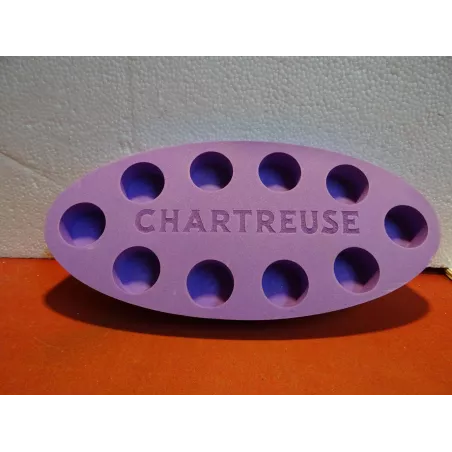 PLATEAU CHARTREUSE EN MOUSSE  POUR 10 VERRES