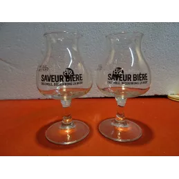 2 VERRES SAVEUR BIERE 15CL HT.14.50CM