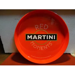 PLATEAU MARTINI ROUGE EN RESINE  DIAMETRE 33CM