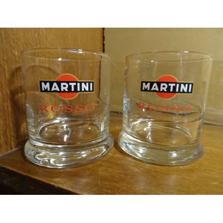 2 VERRES MARTINI ROSSO  HT 8CM