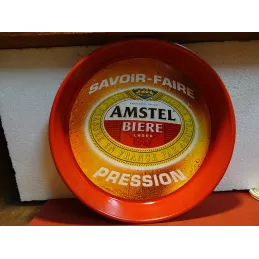 PLATEAU AMSTEL EN TOLE DIAMETRE 35CM REBORD 5CM