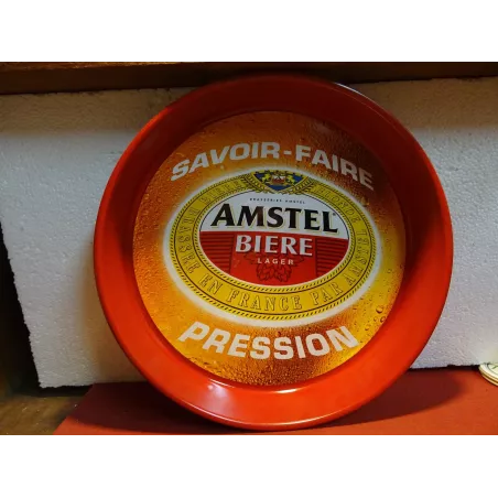 PLATEAU AMSTEL EN TOLE DIAMETRE 35CM REBORD 5CM