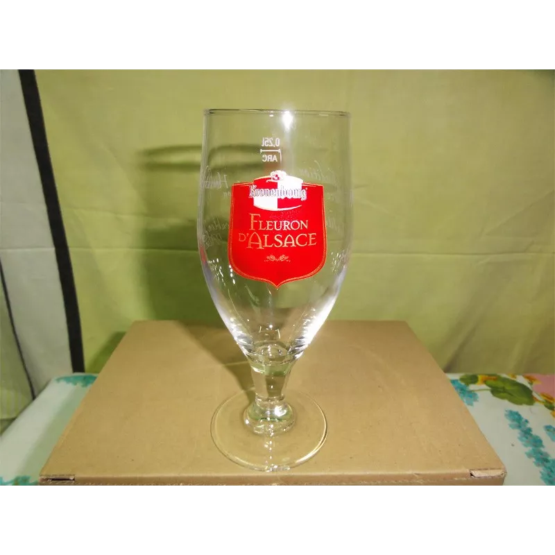 1 BOITE DE 6 VERRES KRONENBOURG  FLEURON  25CL 