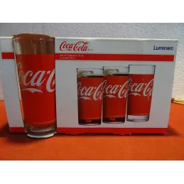 3 VERRES COCA-COLA 30CL HT. 13.50CM