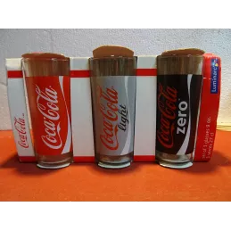 3 VERRES COCA-COLA 27CL HT.13.50CM