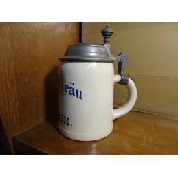 CHOPE HACKER-BRAU EN GRES 40CL AVEC COUVERCLE