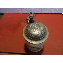CHOPE HACKER-BRAU EN GRES 40CL AVEC COUVERCLE