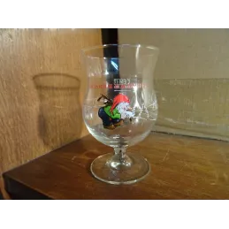 1 VERRE CHOUFFE 12CL HT 10.90CM ECRITURE  ROUGE/BLANCHE