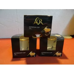 3 TASSES A CAFE L'OR 7CL  HT 6.50CM