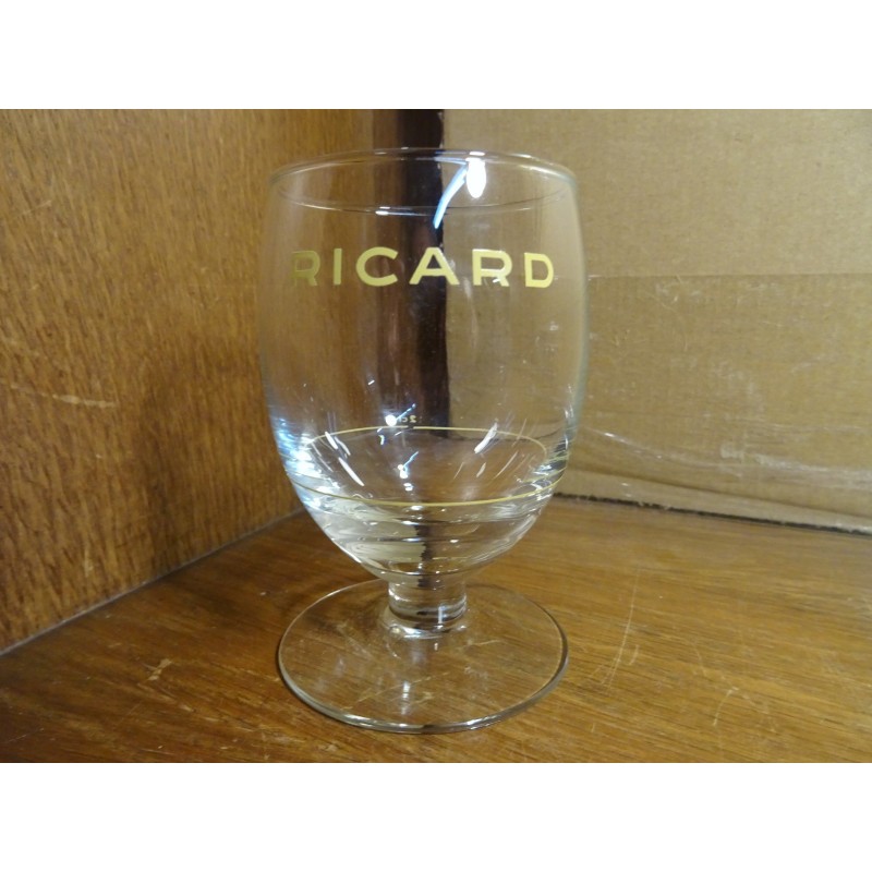 VERRE RICARD EN BLANC SUR FOND BLEU + LIGNE DOSE EN BLEU