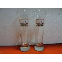 2 VERRES  BERGENBIER 28CL HT. 20CM
